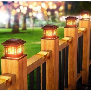 Let my Solar LED Post Deck Cap Fence Light 4 Pack New
